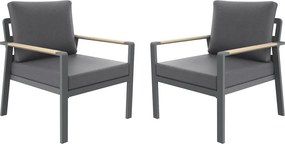SIBIU DUO Aluminiowe fotele, 2 szt., grafitowe