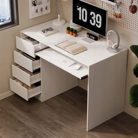 Biurko komputerowe stolik białe młodzieżowe nowoczesne z szufladami półką