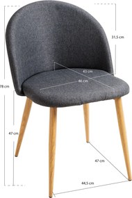 Pakiet 4 krzese z tkaniny Vint