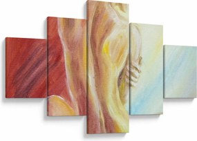 Obraz odpoczywającej kobiety, obraz olejny (125x70 cm)