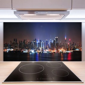 Szkło do Kuchni na Ścianę Miasto Nad Brzegiem Kanału