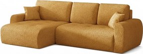 Stylowy narożnik rozkładany lewostronny  IVO XL 280x142 cm w tkaninie CENTAUR 8 miodowej