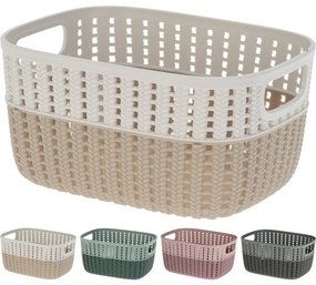 Plastikowy koszyk Duo, kremowy, 23,5 x 17,5 x 11,5cm