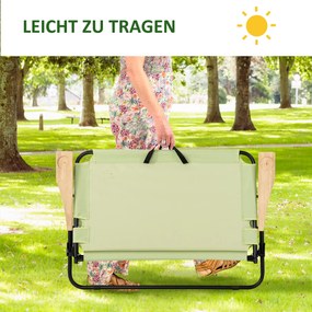 Outsunny Krzesło kempingowe dla dwóch osób, składane, z uchwytami na napoje, 141 x 67 x 80 cm, Zielony