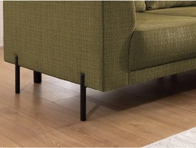 Zielony narożnik z tkaniny szenilowej (prawostronny/w kształcie litery L) Mauris – Ropez