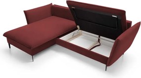 Narożnik GLOSS Lewostronny z funkcją spania, zestaw z poduszkami wolnostojący tkanina RIVIERA 69 Fioletowy WERSAL