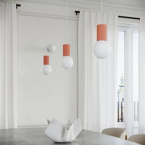 Lampa wisząca HALO 1 brzoskwiniowa ryflowana SOLLUX  LIGHTING