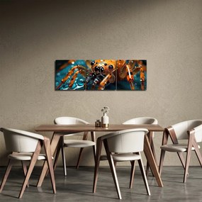 Obraz - Szczegół pająka (z zegarem) (90x30 cm)