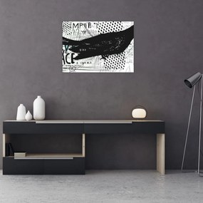 Obraz - Street art - ptak (70x50 cm)