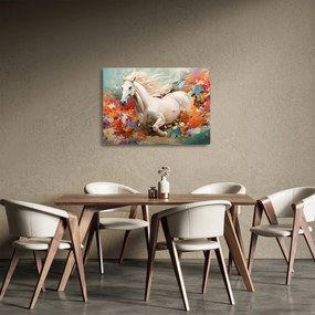 Obraz na szkle - Malowanie konia (70x50 cm)
