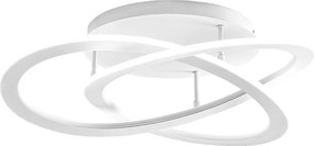 Nowoczesna lampa sufitowa LED Yara 30W, ściemnialna, ciepłe światło 4000K, biały aluminiowy pierścień, 50x17cm, 1300lm, zintegrowana dioda LED IP20