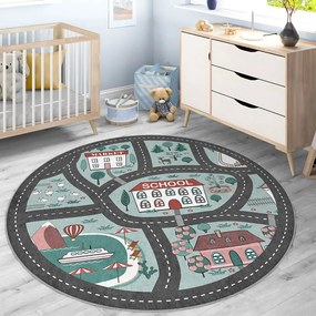 Dziecięcy dywan do zabawy odpowiedni do prania ø80 cm Happy Neighbourhood – Mila Home