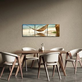 Obraz - Relaks na plaży (z zegarem) (90x30 cm)