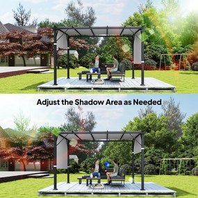 Outsunny Pokrycie zastępcze do pergoli z ochroną UV, żagiel przeciwsłoneczny do zadaszenia tarasu dla pawilonu 3 x 3 m, jasnoszary | Aosom PL