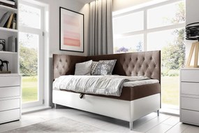 Brązowe łóżko z pojemnikiem na pościel 3 rozmiary D8-H86