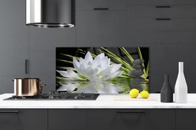 Panel Szklany do Kuchni Harmonijne Lilie na Stawie