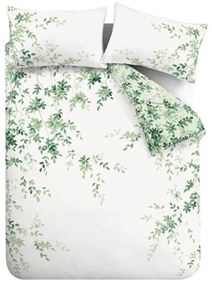 Biało-zielona bawełniana pościel dwuosobowa 230x220 cm Scenic Leaves – RHS