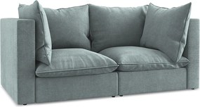 2-osobowa kanapa modułowa - z tkaniny strukturalnej - jeans - MANAO