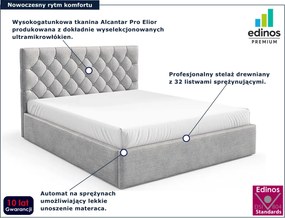 Jasnoszare łóżko tapicerowane z zagłówkiem 3 rozmiary R7-W73