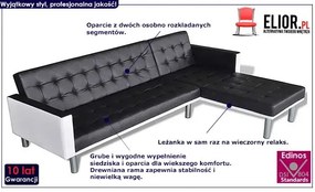 Rozkładany czarny narożnik - Iwez 5Q