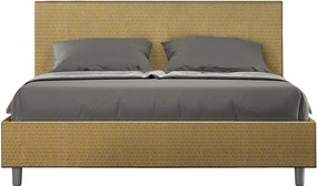 Łóżko bez stelaża tapicerowane 160x200 tkaniny Labirinto 06 Żółty Adele