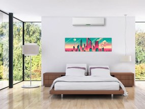 Obraz – Metropolia w stylu pop-art (170x50 cm)