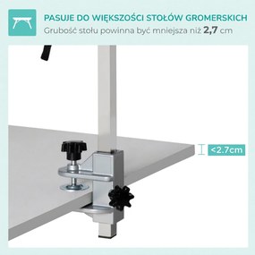 PawHut Ramię do strzyżenia zwierząt domowych, regulowane, 36 x 8 x 74 cm, Srebrny