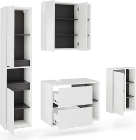 Zestaw mebli łazienkowych biały/szary 80x46x60 viola