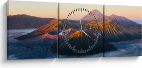 Obraz góry Bromo w Indonezji (z zegarem) (90x30 cm)