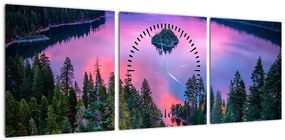 Obraz - Jezioro Tahoe, Sierra Nevada, Kalifornia, USA (z zegarem) (90x30 cm)
