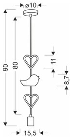 Biało-różowa lampa dziecięca z metalowym kloszem Single – Candellux Lighting