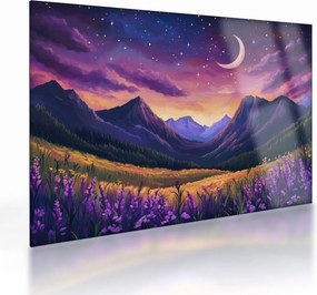 Obraz na szkle - Fioletowy krajobraz (70x50 cm)