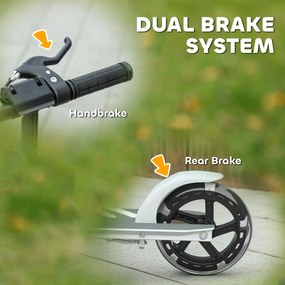 AIYAPLAY Hulajnoga dziecięca, podwójne hamulce, metalowa rama, podpórka, składana, 3-8 lat, Weiß