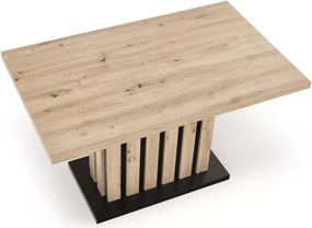 Rozkładany stół prostokątny Altus 160 (210) x 90 – wykonany z płyty laminowanej w kolorze dąb artisan / czarny