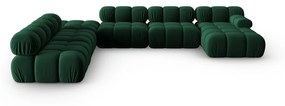 Zielona aksamitna sofa 379 cm Bellis – Micadoni Home