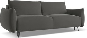 Kanapa 3-osobowa z funkcją spania - z tkaniny welwetowej - stalowy - MALIE