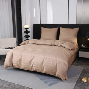 PrzytulneMieszkanie.pl PrzytulneMieszkanie.pl Hotelowa pościel z mikrowłókna JASMINE beżowa - pasek 2 cm, kieszeń hotelowa Rozmiar pościeli: 70 x 90 cm | 140 x 220 cm