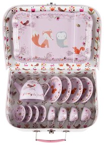 Różowy dziecięcy kuferek piknikowy Sass &amp; Belle Woodland Friends