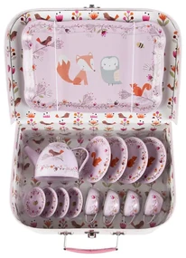 Różowy dziecięcy kuferek piknikowy Sass &amp; Belle Woodland Friends