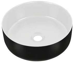 COMAD UM-6259 SIMPLE 8. - Umywalka nablatowa SIMPLE śr. 36 cm biała/czarna