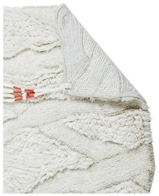 Biały wełniany chodnik tkany ręcznie odpowiedni do prania 70x200 cm Enkang Ivory – Lorena Canals