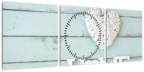 Obraz - I love home (z zegarem) (90x30 cm)