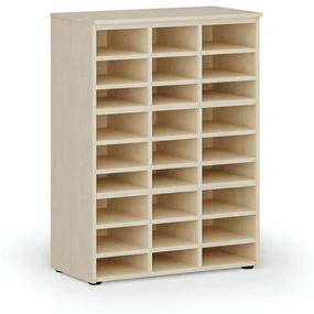 Regał sortujący PRIMO WOOD, 1087 x 800 x 420 mm, 27 przegród, brzoza