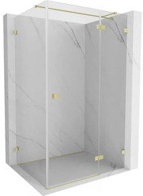 Mexen Lunar T kabina prysznicowa uchylna prawa 90 x 100 cm, transparent, złota szczotkowana - 834T-090-100-55-00-P