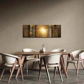 Obraz - Brama w lesie (z zegarem) (90x30 cm)