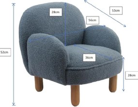 Beżowy fotel dziecięcy z materiału bouclé Rocky – Vipack