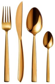 Sztućce 24 szt. ze stali nierdzewnej w kolorze złota Gold – Orion