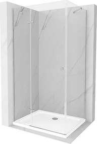 Mexen Roma kabina prysznicowa uchylna 110 x 70 cm, transparent, chrom + brodzik Flat - 854-110-070-01-00-4010