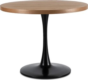 Stół Okrągły LINO 100 cm Dąb Złoty/Czarny Nowoczesny Loft