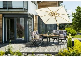 ALU WOOD 220 x 300 cm - wahadłowy parasol ogrodowy z drążkiem bocznym z ochroną ULTRA UV : Substancja Desen - 820